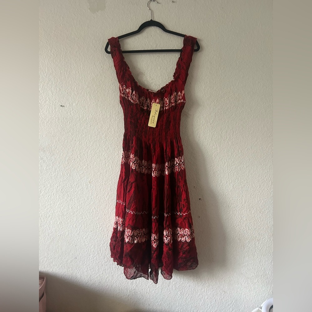 NWT Advance Apparel Burgundy Free Size Dress  Fairy Grudge Whimsigoth‎ Holiday